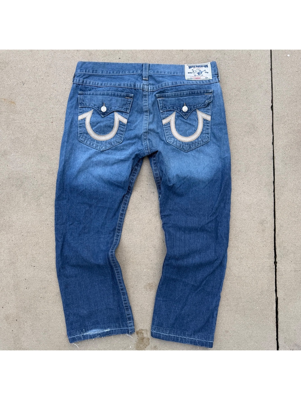 True Religion Jeans Men Waist 40 Blue Straight Y2K baggy Denim